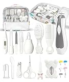 Baby Healthcare and Grooming Kit, Electric Safety Nail Trimmer Baby Nursery Kit, Newborn Care Kits with Hair Brush Comb for Newborn Infant Toddlers Baby Boys Girls Kids, Baby Shower Gifts (White)