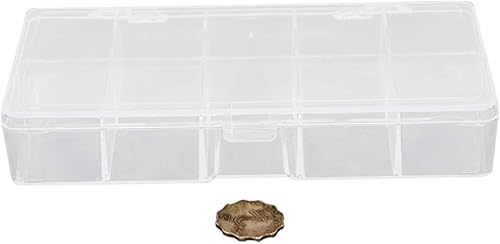 Miniatura 6 de Bettomshin Caja de almacenamiento de componentes PS 7.087x3.425x1.260 in contenedor organizador de plástico 10 rejillas fijas cajas de herramientas