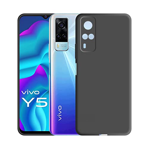 Image of Case Creation Liquid TPU Silicone Cover for VivoY53s Soft Case,Anti-Dirty Slim Case Frosted Matte Cute Candy TPU Raised Bezel (Splash of Color) Back Case Cover for Vivo Y53s -Black