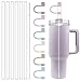 Clear Replacement Straw with Covers Compatible with Stanley 40 oz 30 oz Cup Tumbler, Reusable Straw with Cleaning Brush, Plastic - 13 PCS