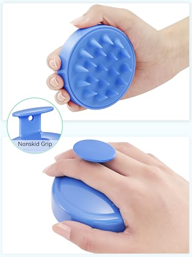 Image of HEETA Shampoo Scalp Brush Massager Hair Growth, Scalp Scrubber with Soft Silicone Bristles for Hair Growth & Dandruff Removal, Hair Brush for Scalp Exfoliator, Royal Blue
