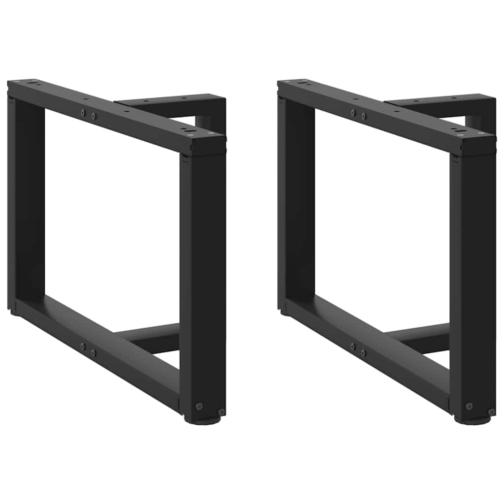Patas de mesa modernas para mesas individuales: 2 patas estables de acero con recubrimiento en polvo negro con patas de nivelación ajustables