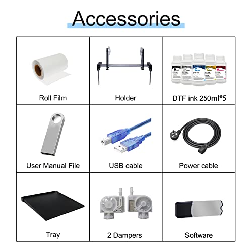 Dtf L1800 Transfer Printer With Roll Feeder, Direct To Film Print Preheating A3 Dtf Printer For Diy Print T-Shirts, Hoodie, Fabrics (A3 Dtf Printer + Oven) #TOP4