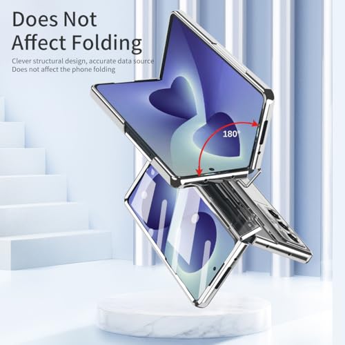 Funda rígida transparente Samsung Fold 8 con acabados premium en plata 5