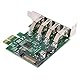 Cablecc Low Profile 4 Ports PCI-E auf USB 3.0 HUB PCI Express Erweiterungskartenadapter 5 Gbit/s für Motherboard