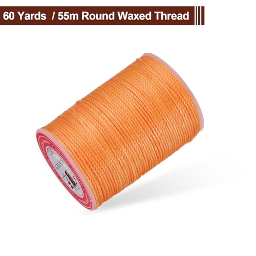 Hilo encerado para coser cuero 0.8 mm 55 m naranja miniatura 3