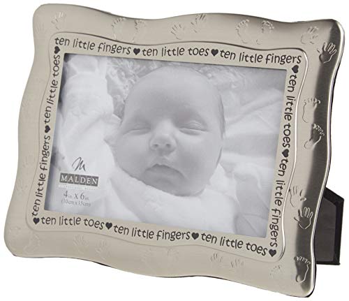 Malden International Designs Ten Little Fingers, Ten Little Toes Pewter Picture Frame, 4X6, Silver #TOP1