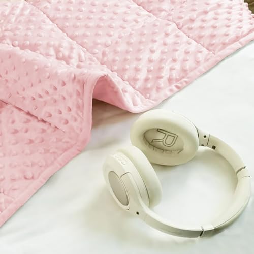 Image of ALANSMA Reversible Weighted Blanket for All Season, Luxury Velvet, Warm and Cool, Adult Kids 5Lb Weighted Blanket, Enjoy Sleeping Anywhere(Pink,36 inchx48 inch 5lbs)