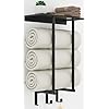 Towel Racks for Bathroom, BETHOM Towel Rack with Metal Shelf and 3 Hooks for Small Bathroom, Towel Storage Wall Can Holds Up to 3 Large Size(63x40 inch) of Rolled Towels, Black