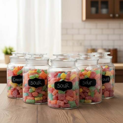 Image of ginoya brothers - Kitchen Glass Jar (5, 1500 Ml. Cookie Jar)