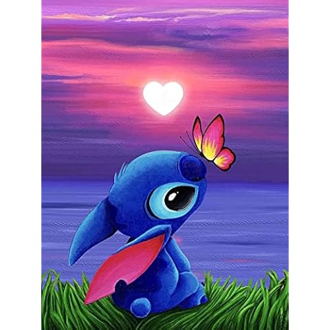 CLYCTIP Diamond Art Stitch-Stitch Diamond Painting Kits for Adults Kids Beginners,Stitch Diamond Art Kits for Adults Kids for Gift Home Wall Decor (red) Cover