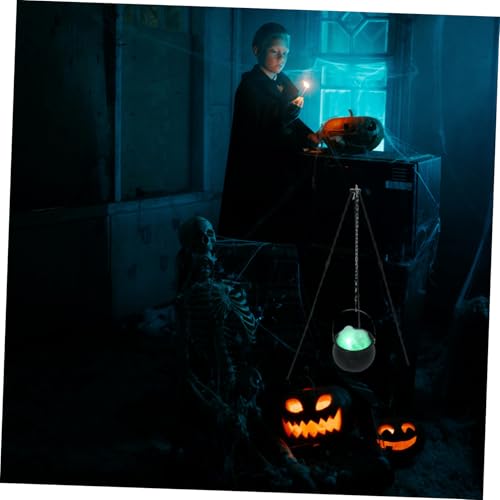 Chaudron de sorcière 78 cm sur trépied avec LED pour intérieur et extérieur