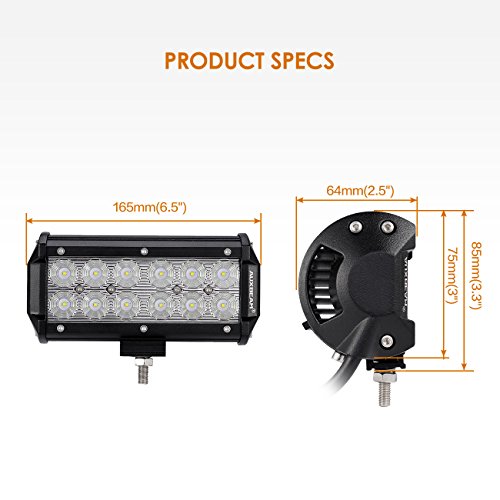 image for Auxbeam LED Light Bar 7Inch 36W Flood Led Off Road Driving Lights LED 