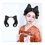 Morceau de cheveux Messy Bun Cheveux chinois anciens synthétiques, perruque chignon Hanfu couvre-chef élégant coiffure ancienne photographie accessoire de danse perruques noir for femme Griffe d\'exten