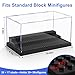 Minifigure Display Case for Action Figures Blocks, Clear Dustproof Acrylic Display Box Storage with 3 Movable Steps Gifts for Children,Black…