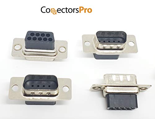 5 sets de conectores DB9 macho con capuchones y pines miniatura 5