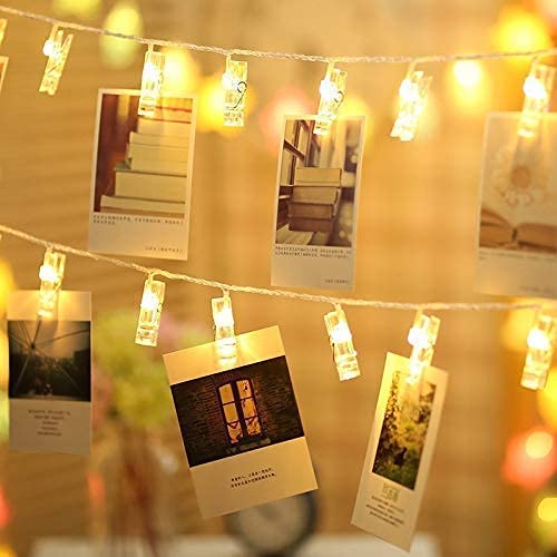 Image of MoonlitDreams 10-LED Photo Clip String Lights - USB Powered, Decorative Fairy Lights for Weddings, Birthdays & Home Decor - Warm White LED Party Lights for Photo, Restaurant & Festival Use