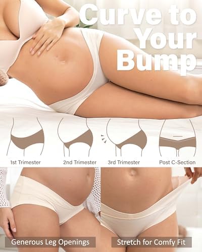 Intimate Portal Maternity Underwear Cotton Pregnancy Postpartum Panties Under the Bump Boyshort Briefs
