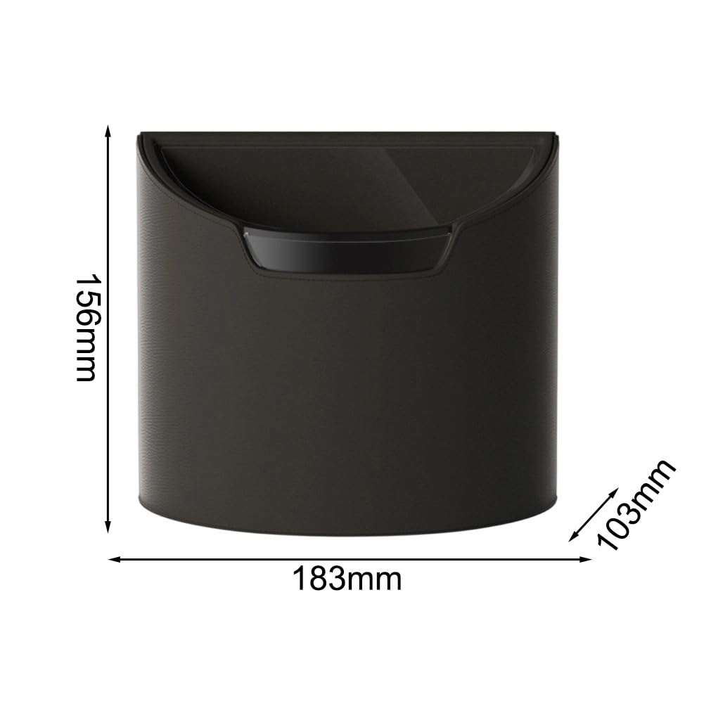 FUBESK Poubelle de voiture avec doublure imperméable amovible, double couche en ABS et cuir, bac de rangement compact pour porte de voiture ou siège avant, noir