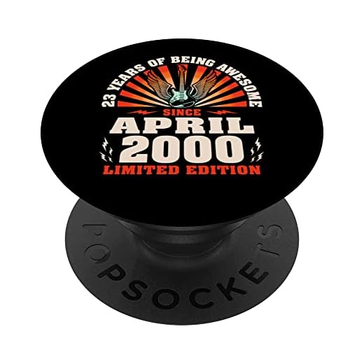 Amante de la guitarra vintage nacido en abril de 2000 23 cumpleaños PopSockets PopGrip Intercambiable