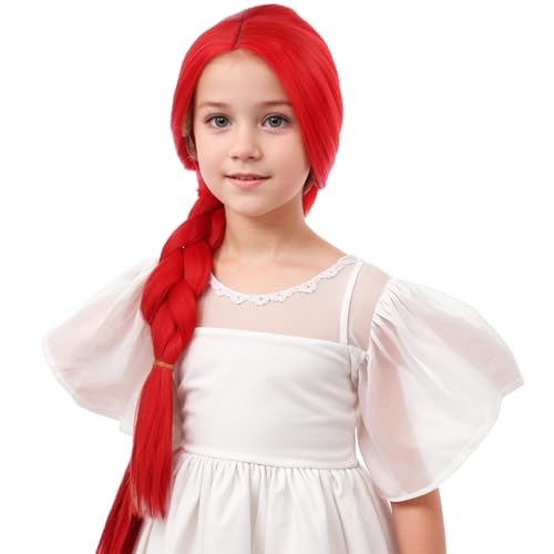 Image of Red Wig Red Braid Wig Daily Party Halloween Cosplay Wigs