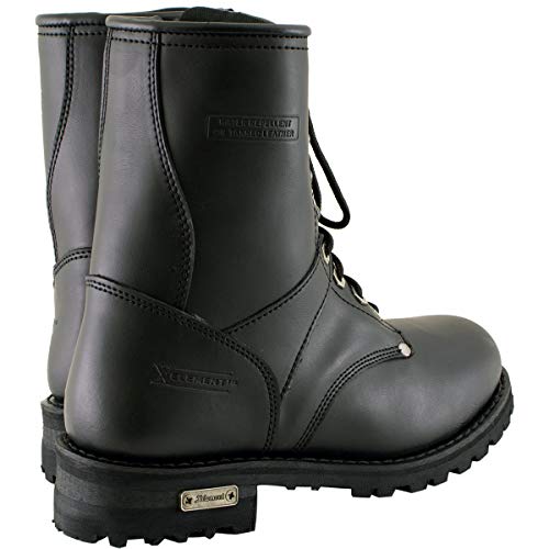 Xelement 1446 Men's 'Vigilant' Black Leather Logger Boots with Inside Zipper3