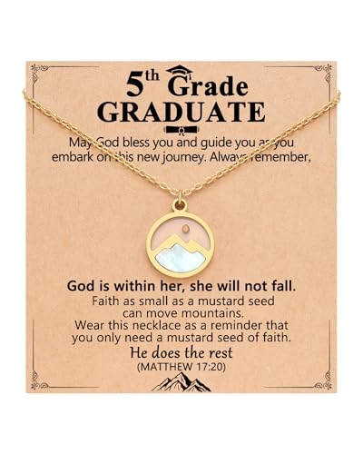 Christian Happy Graduation Gifts-Mustard Seed Necklace Religious 5th 8th Grade Graduation Gifts for Girls