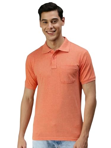Image of Lux Cozi Men's T-Shirt with Chest Pocket | Polo T-Shirt for Man | Plain Casual Stylish | Half Sleeve| Cotton Blend Collar Polo T-Shirts for Men