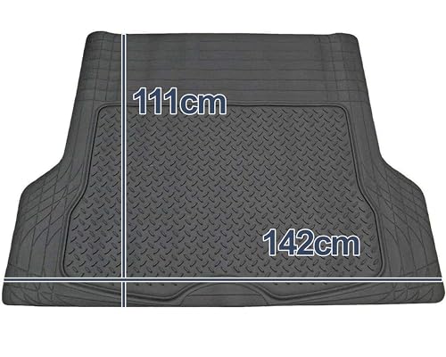 Auto Accessori Lupex | Universaler Kofferraum-Teppeich MAXI 142x111 cm, schwarzer Gummiteppich