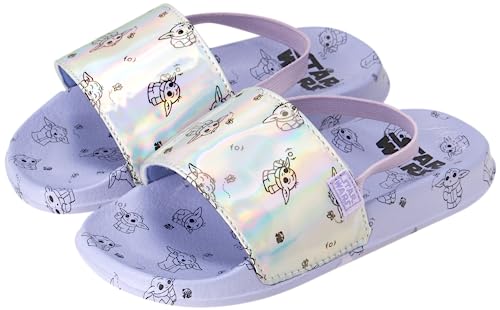 Disney Star Wars Baby Girls' Sandals - Mandalorian Grogu Baby Yoda Slides with Heel Strap - Sandals for Toddler Girls (5T-10T) - Main Image