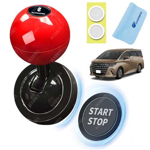 車のエンジンスタート ボタン 面白い 車 プッシュスタート レバー スタートボタン 自動車の点火ボタンカバー 後付け 装飾改造アクセサリー ユニークな 簡単取り付け オールメタル素材 レッド (トヨタシリーズ対応 レッド, アルファードに適用)