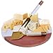 Wood And Marble Cheese Board & Cheese Knife Set (12”), Round Cheese Board And Knife Set – Handcrafted Acacia Wood Cutting Board – Versatile Charcuterie Board & Serving Board – Cheese Board Gift Set