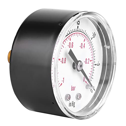 BSPT Full Vacuum Meter 50 Mm 1/8 BSPT Back Connection -1-0Bar -30-0inHg Air Water Oil Gas