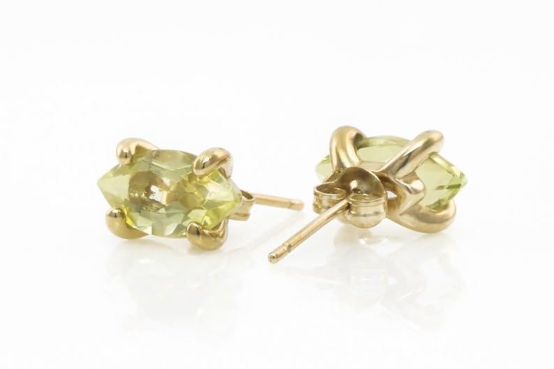 Puces d'oreilles en quartz citron et argent 925 dore d'exception - 3