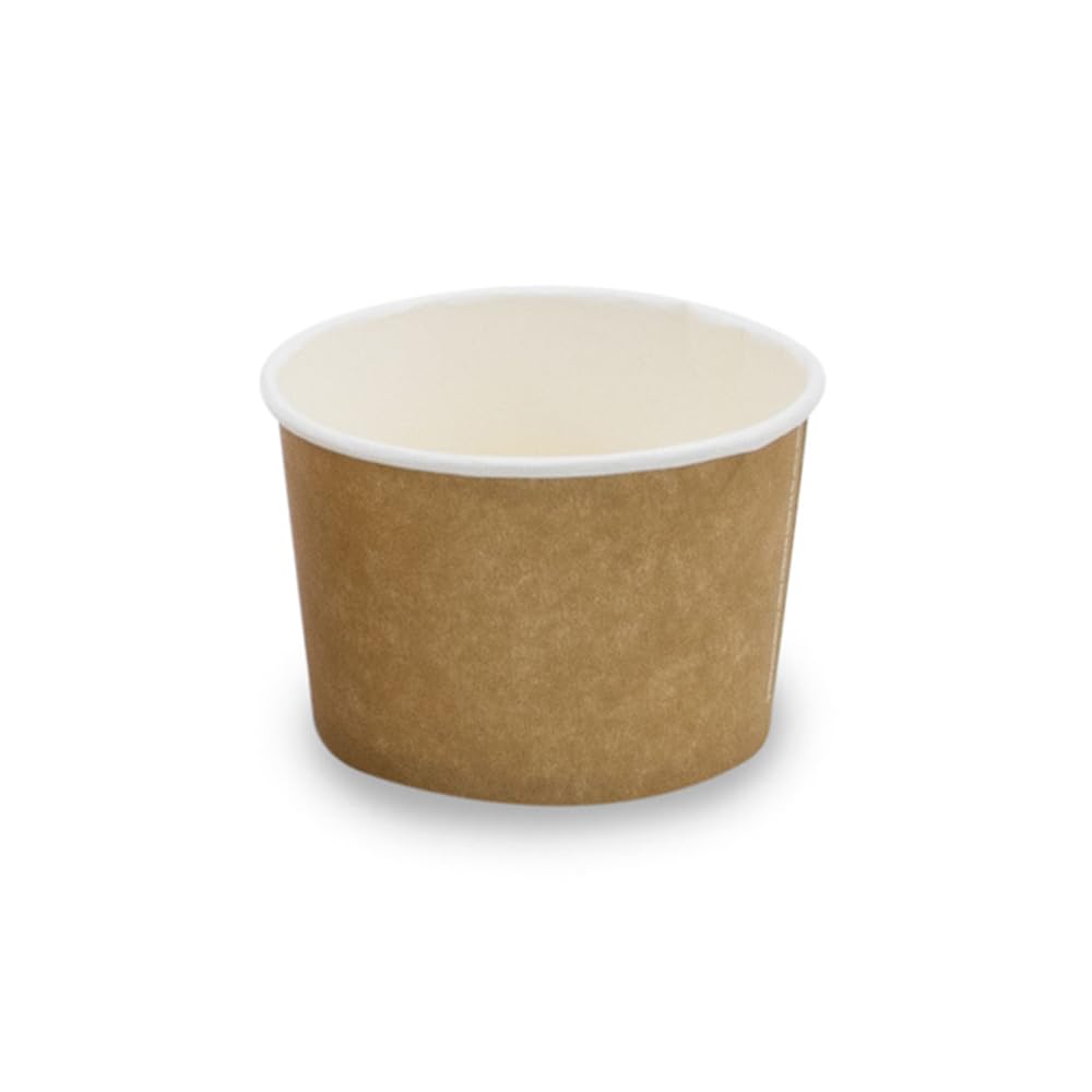 Générique 1000 Pots à Glace en Carton Kraft Brun 240 ml (8 oz) – Coupe Glace 24 cl, Écologique et Résistant pour Desserts et Plats à Emporter