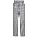 JXH Chef Uniforms men's black and white checkered chef pants with elastic waist,Black/White,US:L
