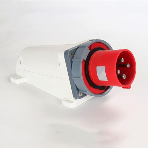 IEC60309 Waterproof CEE Industrial Reverse Plug Connector Surface Mounted Male Socket 4Pin 125A(UI Standard 100A) 380-415V 3P+E Flame Retardant IP67