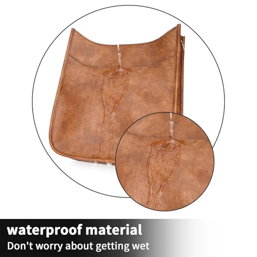 Image of HKCLUF Crossbody Bag for Women Vegan Leather Hobo Handbags Guitar Strap Purse Shoulder Bucket Bag with 2PCS Adjustable Straps