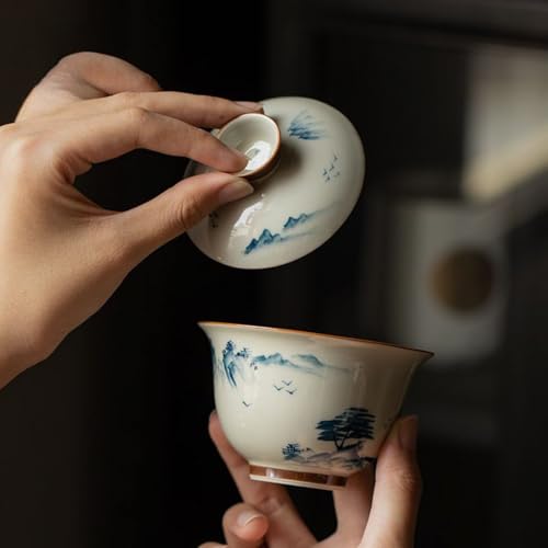 Gaiwan en porcelaine peinte à la main 160ml avec couvercle pour thé