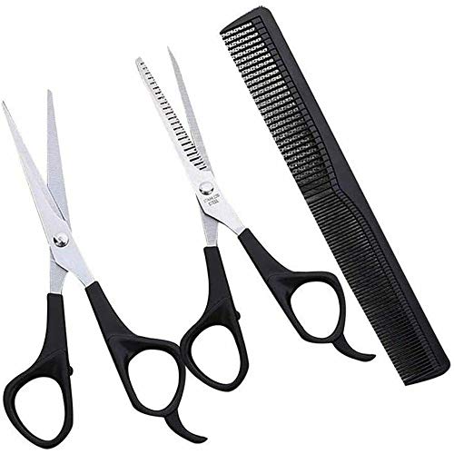 Hair Scissors Cape Cutting Comb Hairdressing Salon Barber Thinning Set Gown 4pc