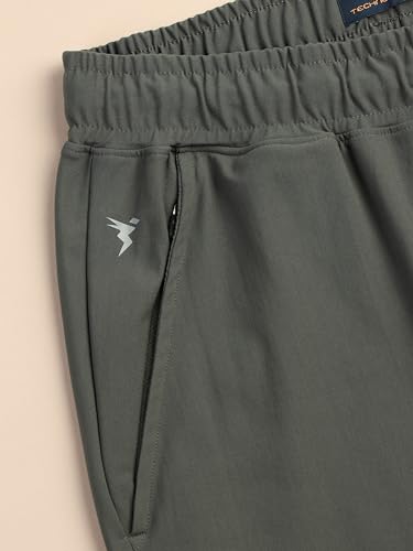 Image of TECHNOSPORT Men's Regular Fit Mid Rise Solid Plus Size Trackpants with Quick Dry, Anti Microbial, SPF50+ for Regular and Sports Use