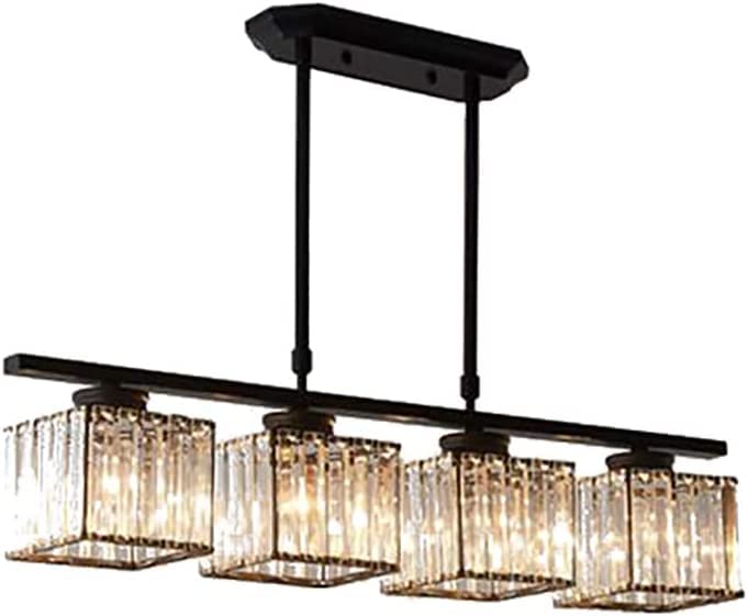 GTYUNZP Modern Simple Chandeliers Long Crystal Chandelier Ceiling Light Gold Black Dining Room Luxurious During Lamps Modern Crystal Rectangular Pendant Light for Living Room Bar