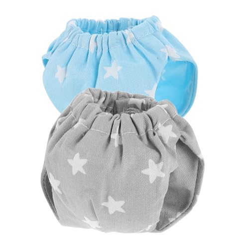 UKCOCO Lot de 2 Couches Lavables pour Cochons d'Inde et Écureuils, Taille L, Motifs Étoiles Bleu et Gris, Absorbantes et Réutilisables, sous-Vêtements Hygiéniques...