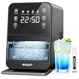 ecozy Nugget Ice Maker Countertop, 40Lbs/24H Chewable Pebble Ice, One-Touch Timer Control, Self-Cleaning Sonic Ice Machine with TDS Water Tester, Pull-Out Ice Basket, Compact for Home Kitchen Office