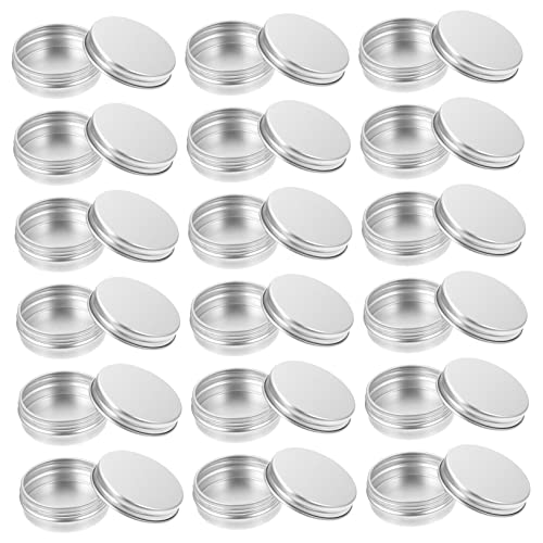 PACKOVE 50 Piezas Caja de Aluminio con Tapa de Almacenamiento de Cosméticos y Muestras de Maquillaje