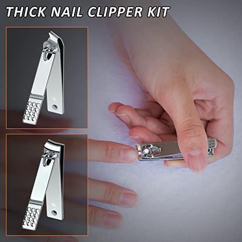Toenail Clippers for Thick and Ingrown Nails, Black Nail Clipper Kit and Professional Podiatrist Toenail Clippers Heavy Duty Nail Scissors Toenail Treatment Tools Kit for Men Women Elderly