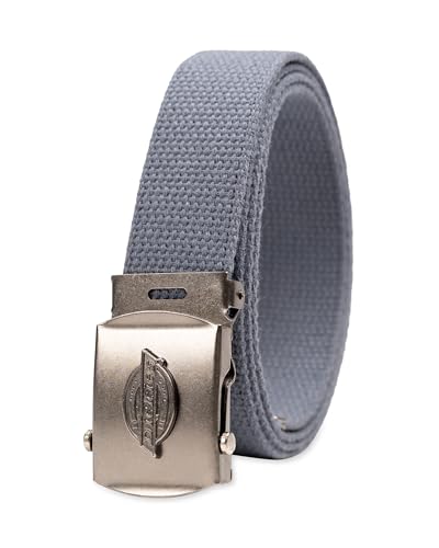 Dickies Herren Stoff-webplakette, Logo-Schnalle, Einheitsgröße, Passend für Taillenumfang Bis zu Einer Größe Von 106,7 cm Gürtel, GRAU, One Size-Cut to Fit