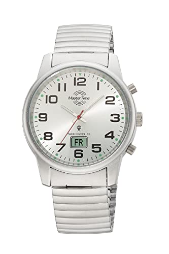 Master Time Funk Quarz Herren Uhr Analog mit digitalem Datum mit Edelstahl Zugband Armband MTGA-10822-42M