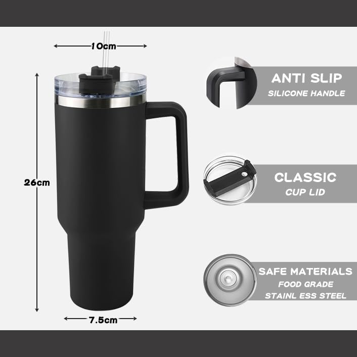 Miniatura 6 de 40 oz Tumbler with Handle and Straw,Custom Stainless Steel Insulated Tumbler with Name Travel Coffee Mug Personalized Mothers Day Gifts for Women