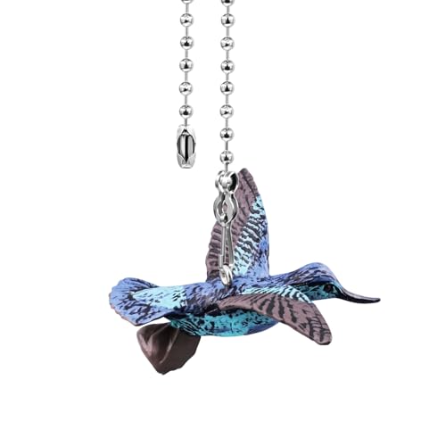 Image of Hummingbird Ceiling Fan Pull Chain, 14in Cute Bird Animal String Pulls Charm Extension Decorative, 3mm Beaded Lamp Chains Extender Ornaments with Connector for Kids Room